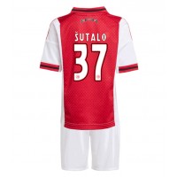 Stroje piłkarskie Ajax Josip Sutalo #37 Koszulka Podstawowej dla dzieci 2025-26 Krótki Rękaw (+ szorty)